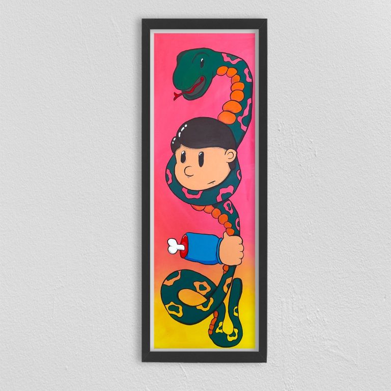 year of the snake larre painting. modern art. 